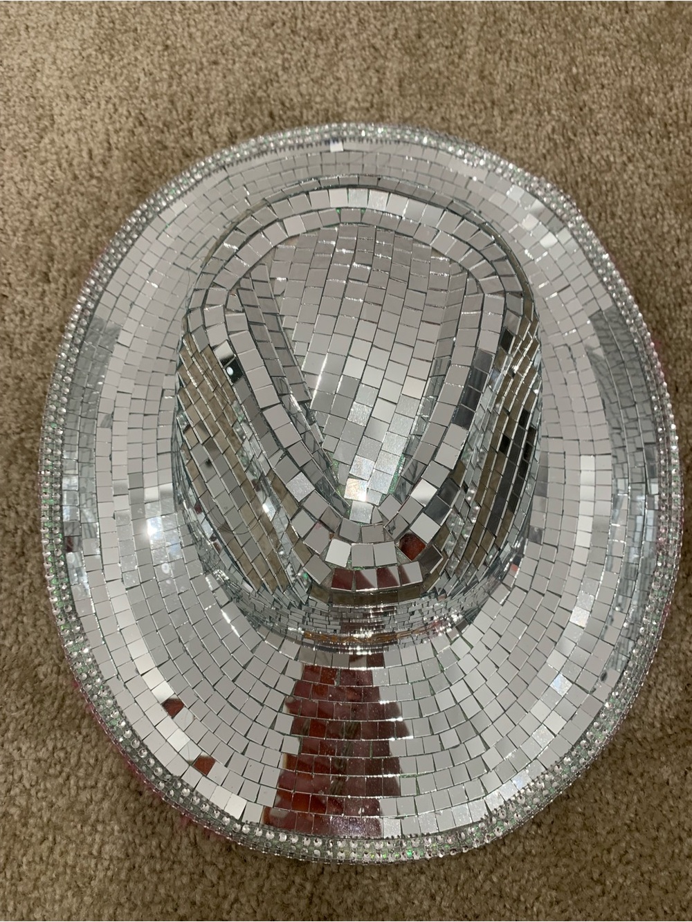 Silver Sequin Disco Cowboy Hat - Party Accessory
